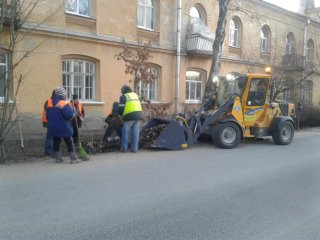 Уборка в Петергофе